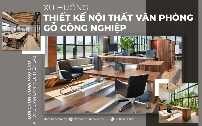 Hình ảnh nội thất văn phòng sử dụng gỗ công nghiệp