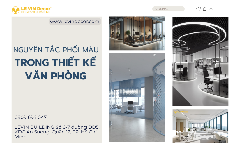 Nguyên tắc phối màu trong thiết kế văn phòng.