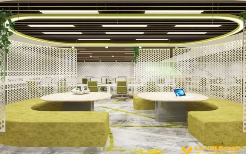 thiết kế văn phòng mệnh mộc