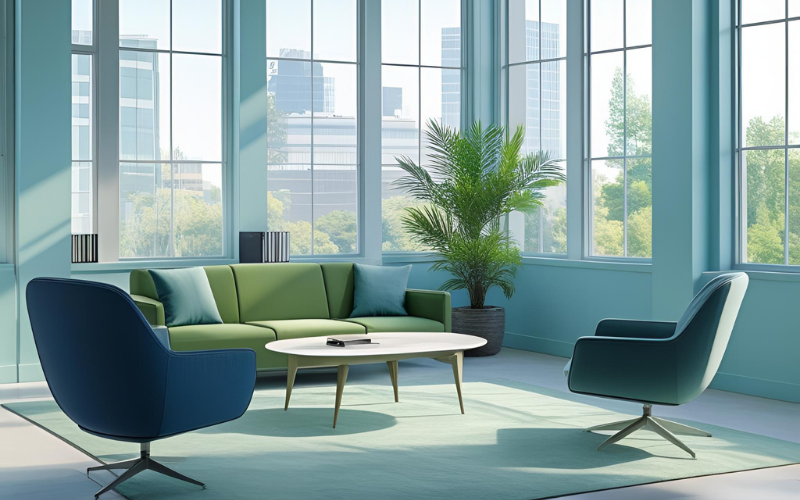 văn phòng màu lạnh