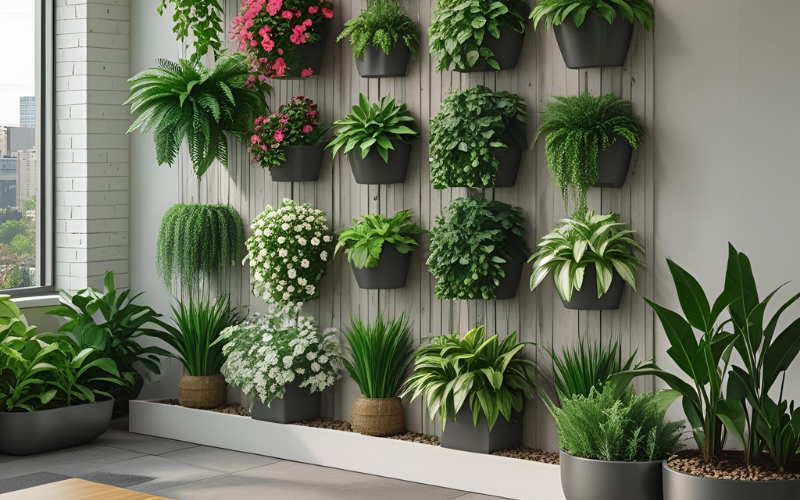 vườn hoa văn phòng