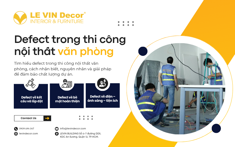 defect trong thi công nội thất văn phòng