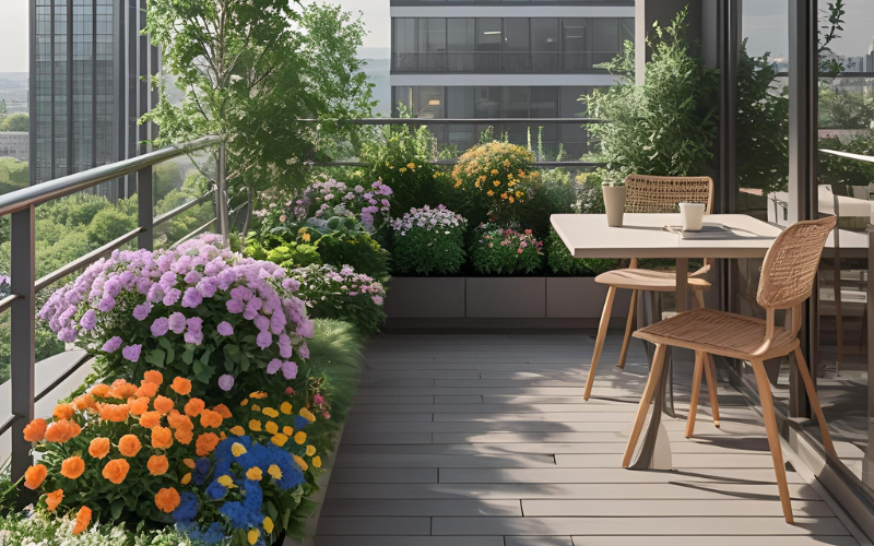 vườn hoa văn phòng