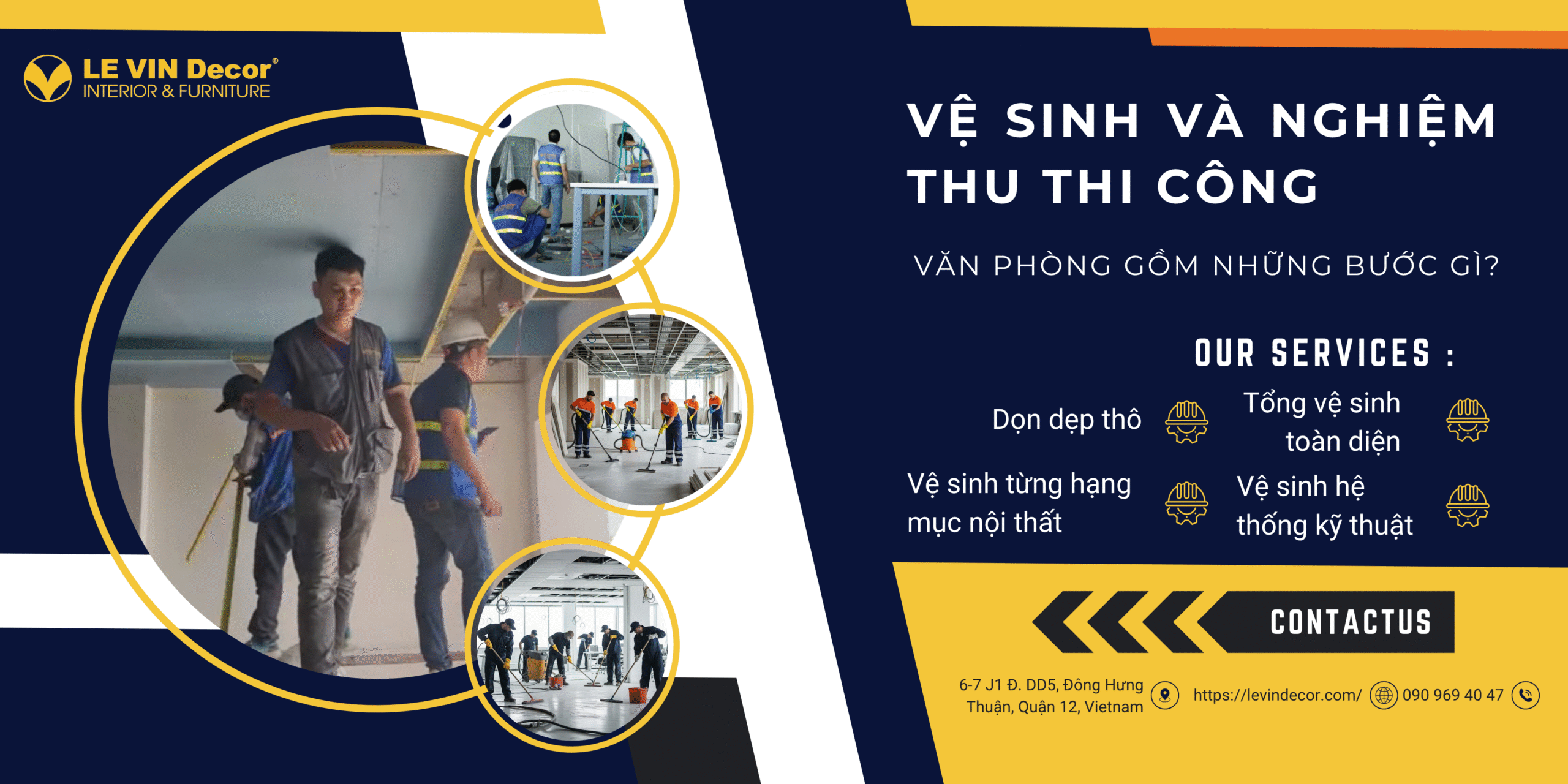 Vệ Sinh và Nghiệm Thu Thi Công Văn Phòng