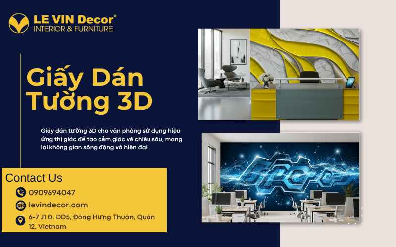 Giấy dán tường 3D dành cho văn phòng