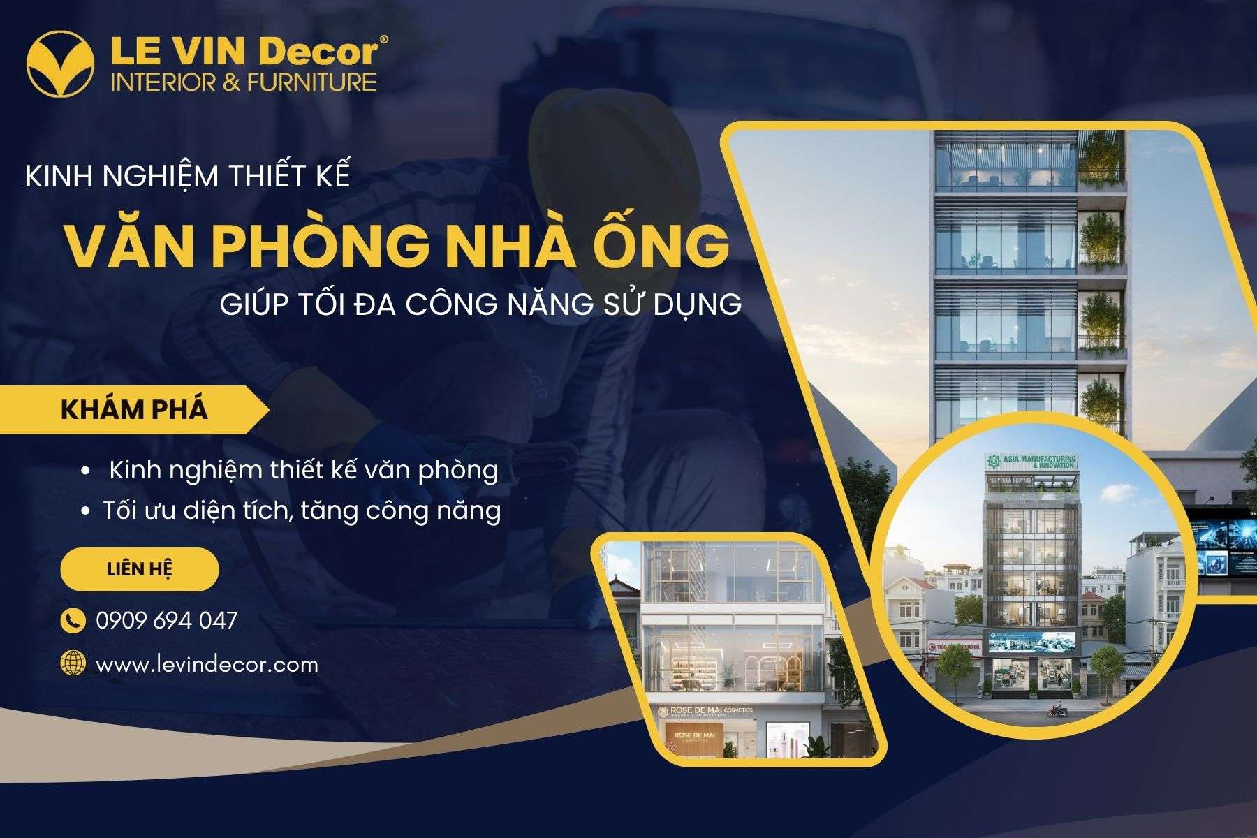 Kinh nghiệm thiết kế văn phòng nhà ống tối ưu công năng – Bí quyết từ chuyên gia