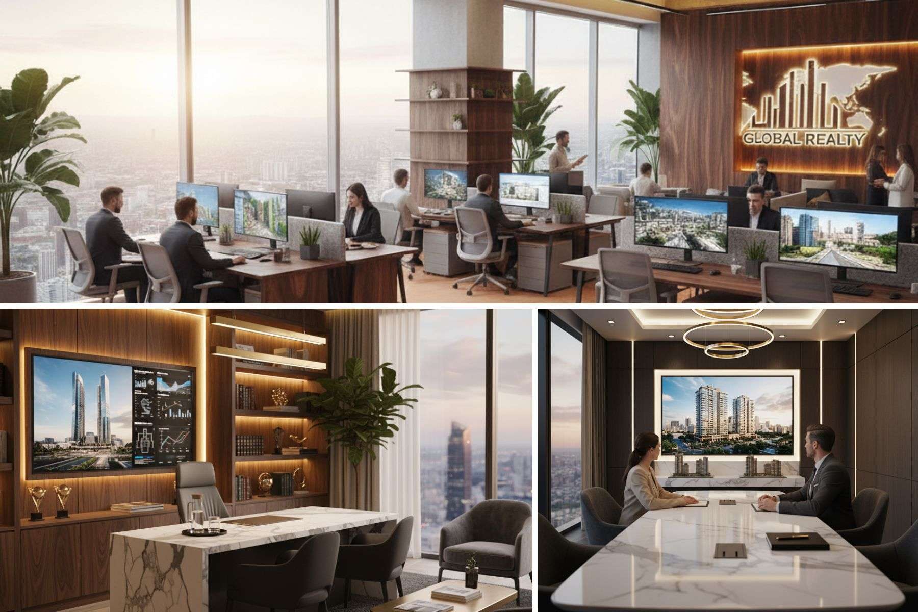 Mẫu Văn Phòng Giao Dịch Bất Động Sản Sang Trọng Và Cao Cấp