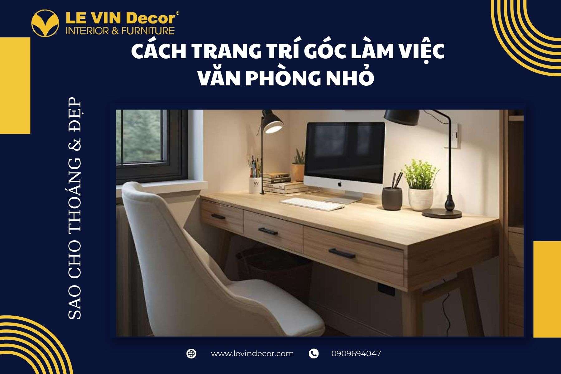 trang trí góc làm việc văn phòng