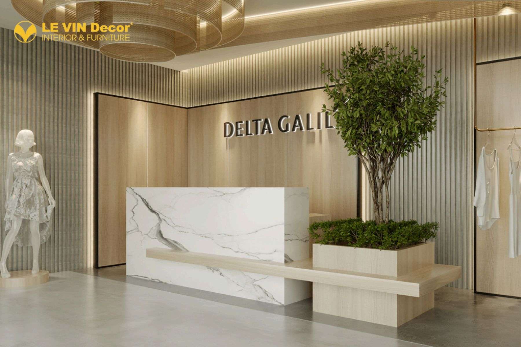 Mẫu backdrop gỗ hiện đại