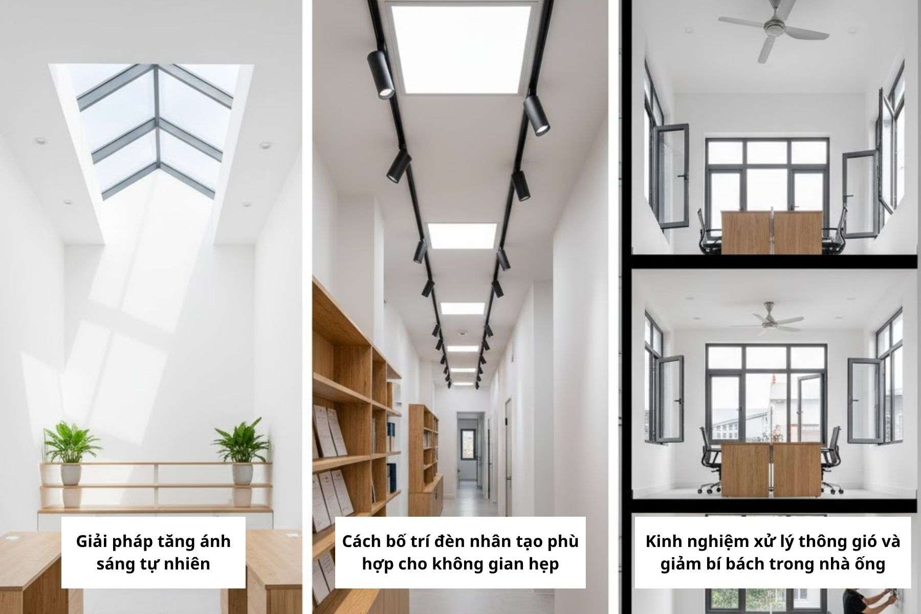 Kinh nghiệm tối ưu ánh sáng và thông gió trong văn phòng nhà ống