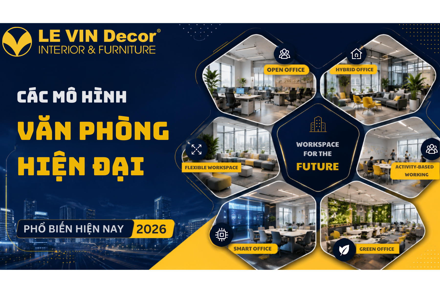 Các Mô Hình Văn Phòng Hiện Đại Phổ Biến Hiện Nay 2026