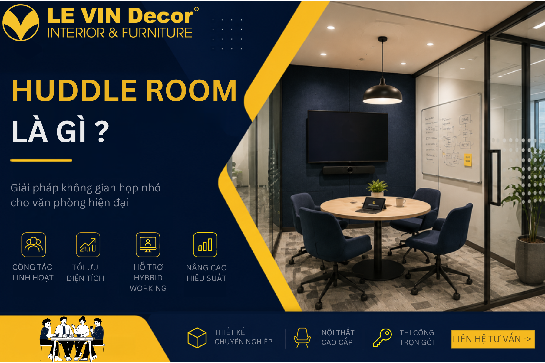 Huddle Room Là Gì? Huddle Room Khác Phòng Họp Truyền Thống Thế Nào?