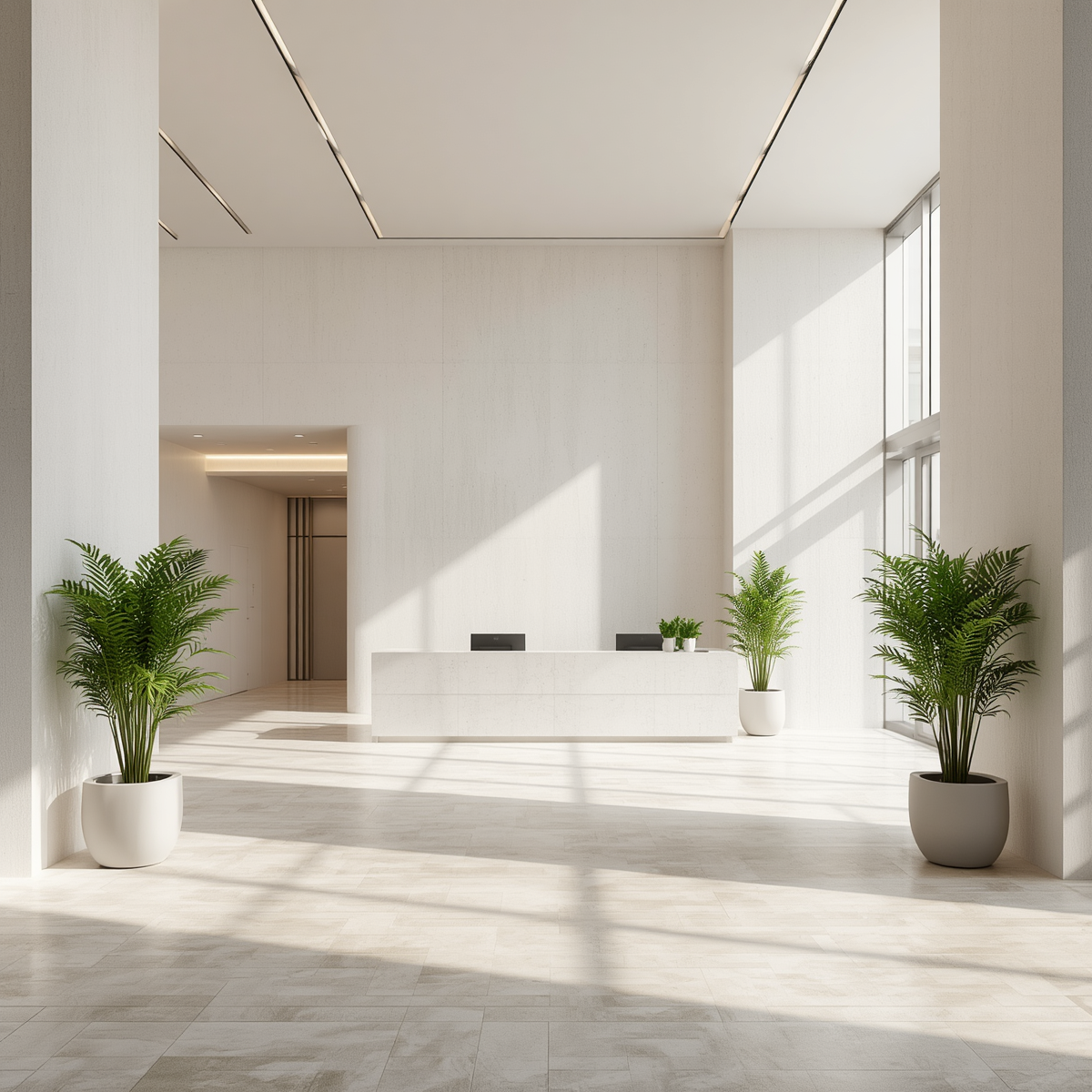 Khu vực lễ tân theo phong cách tối giản (Minimalism)