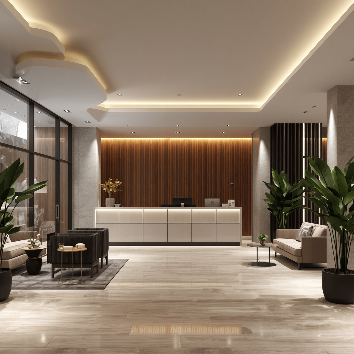 Không gian lễ tân hiện đại, tạo ấn tượng ngay từ lần gặp đầu tiên